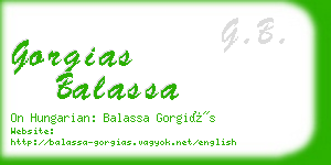 gorgias balassa business card